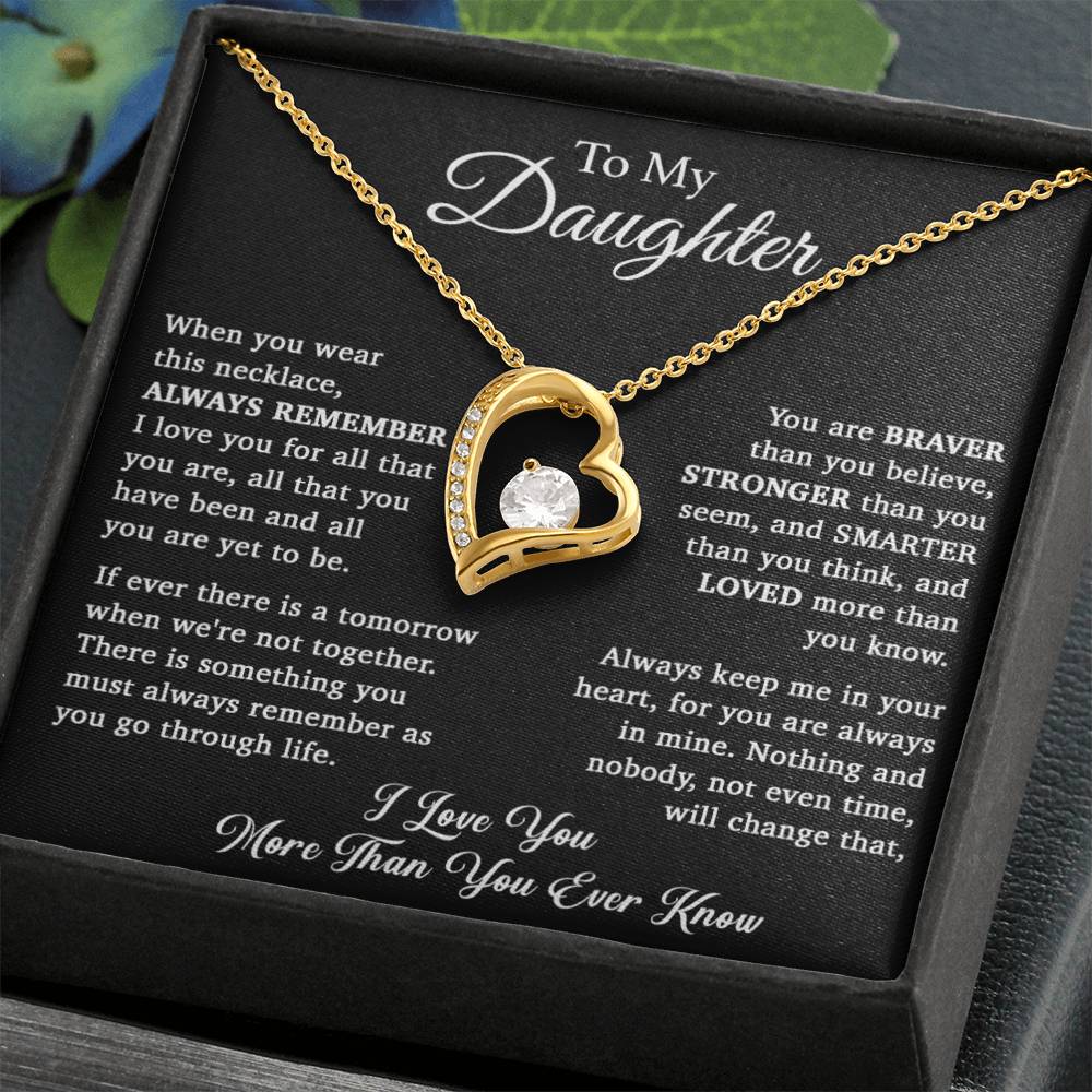 To My Daughter Necklace, Daughter Father Necklace, Daughter Gift From Dad, Mom 15_11_Black