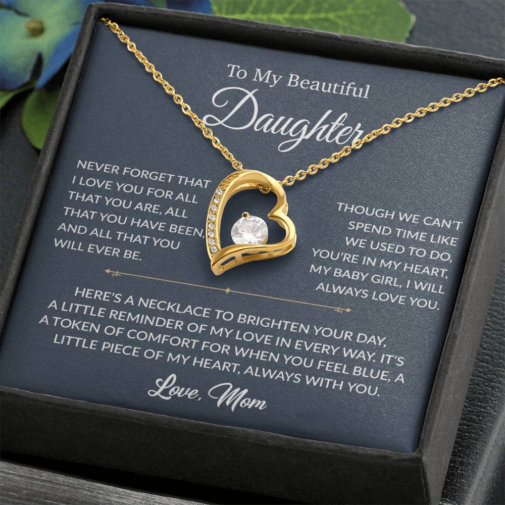 To My Daughter Necklace, Gift for Daughter from mom, Daughter mother Necklace 27_6_Blue