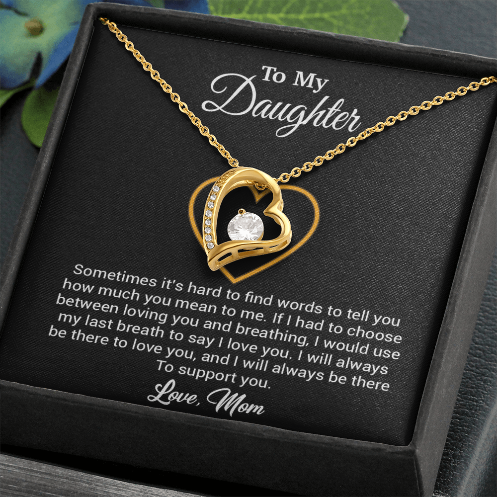 To My Daughter Necklace, Gift for Daughter from mom, Daughter mother Necklace 31_3_Black