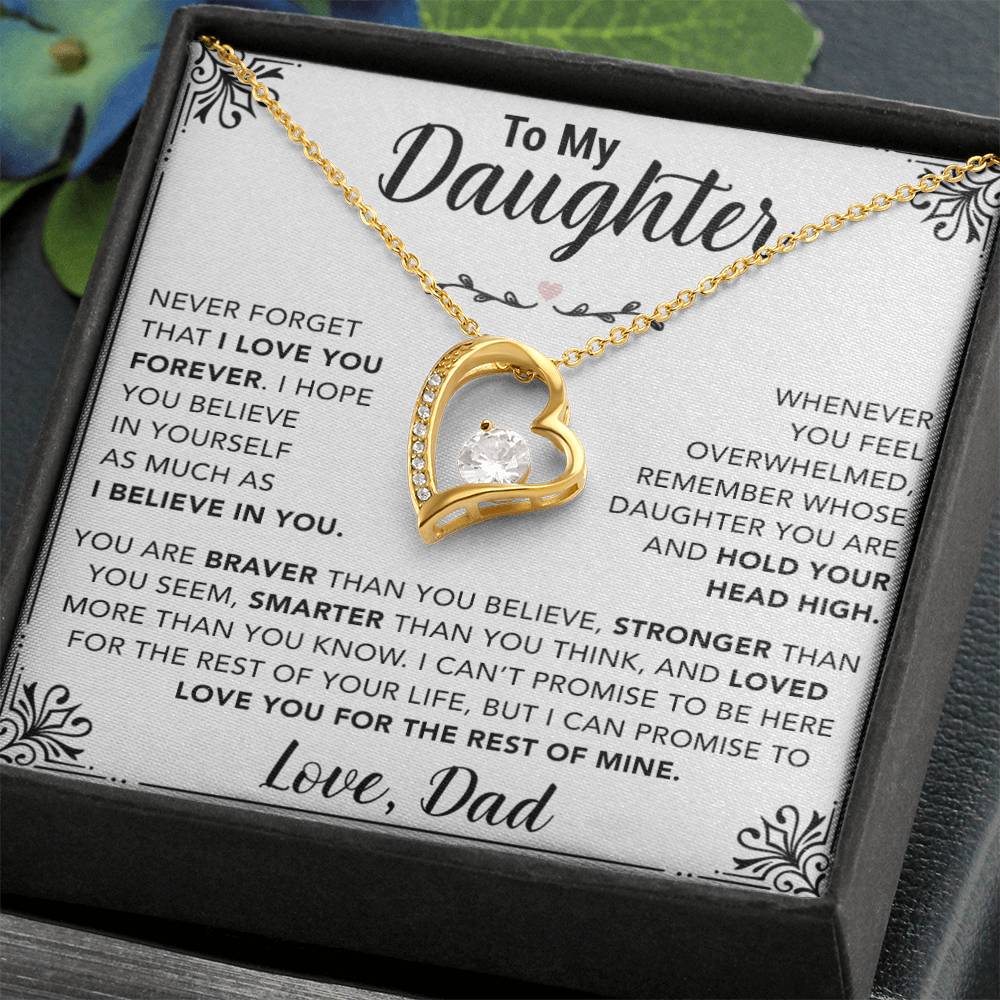 To My Daughter Necklace, Gift for Daughter from Dad, Father Daughter Necklace  30_11