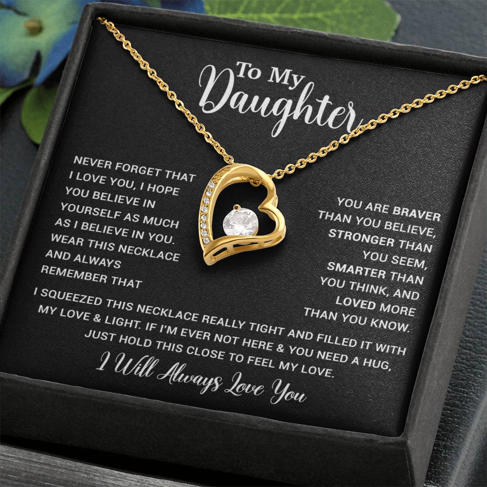 To My Daughter Necklace Gift for Daughter from Dad,Daughter Father Necklace 16_4_Black