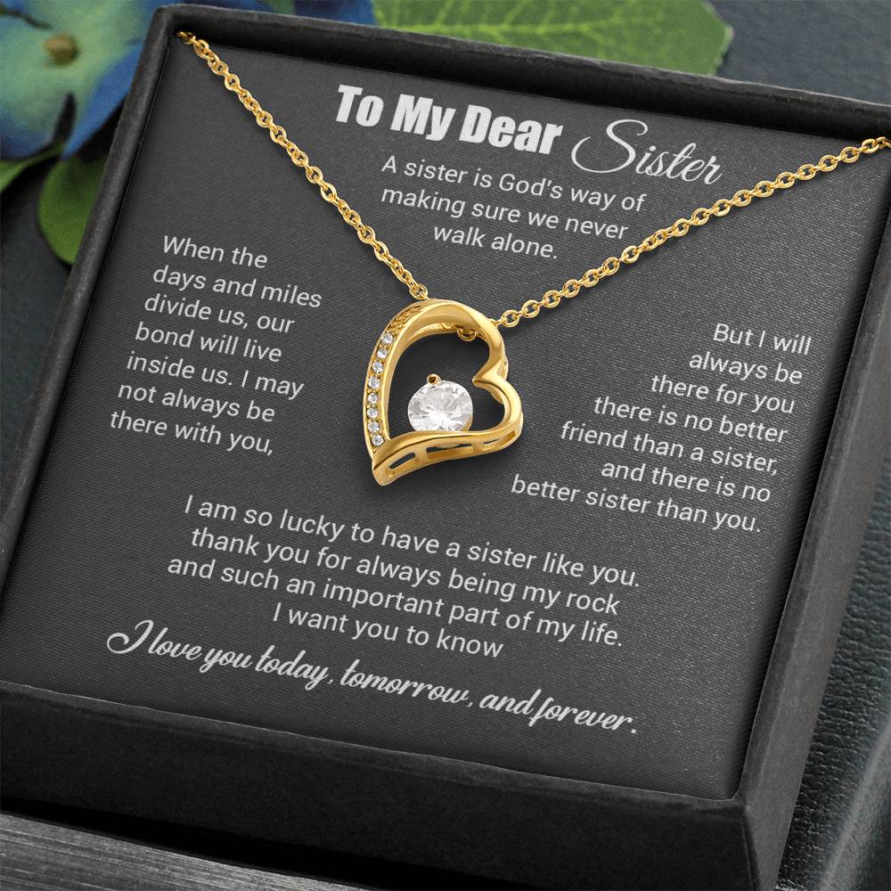 To My Sister Necklace, Brother to Sister, Birthday gift For Sister from Brother 3_4_Gray