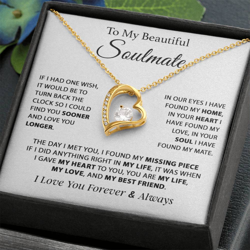 To My Soulmate Necklace, Gift For Girlfriend Wife, Birthday Gifts Christmas Gifts 11_11_White
