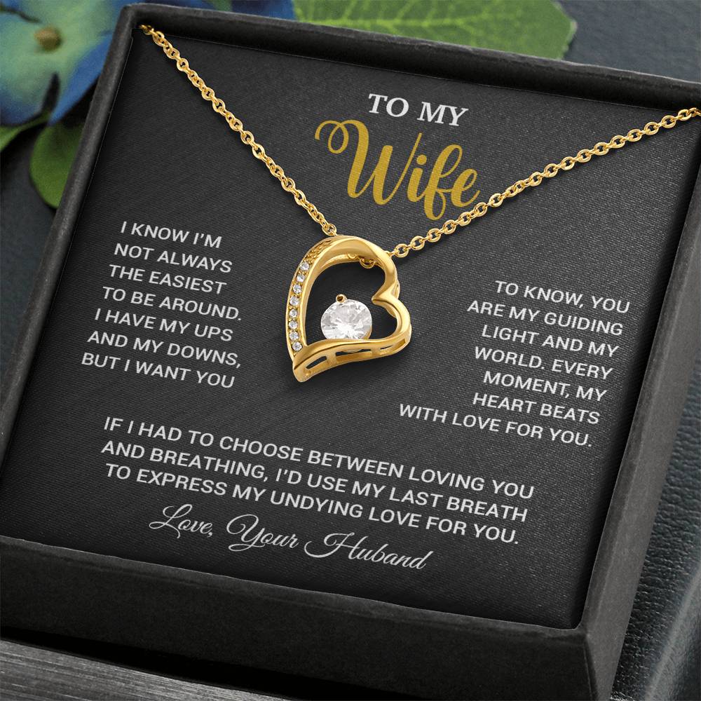 To My Wife Necklace, Gift For Wife, Anniversary Gift For Wife, Necklace For Wife 16_9_Black