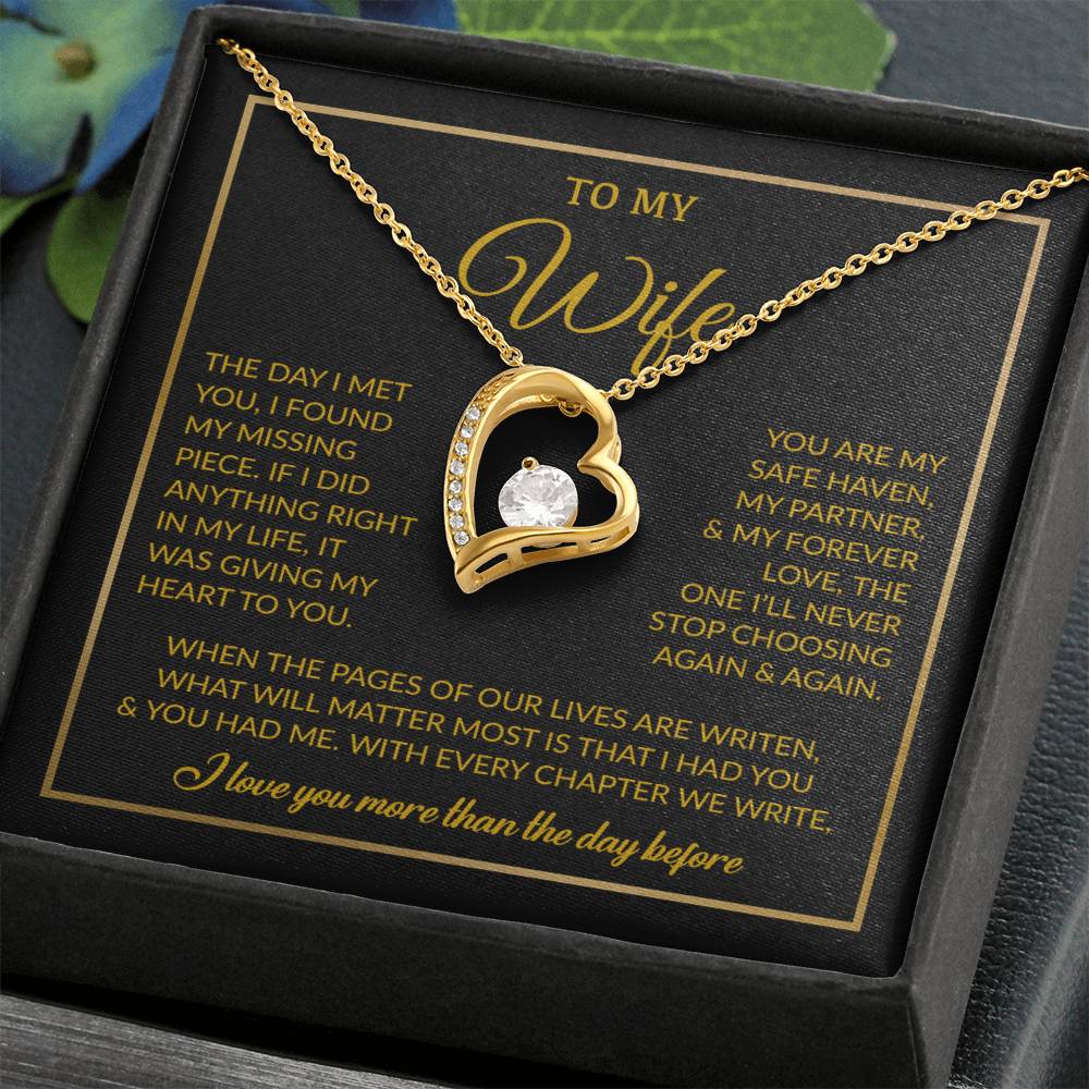 To My Wife Necklace, Gift For Wife, Anniversary Gift For Wife, Necklace For Wife 26_7_Gold
