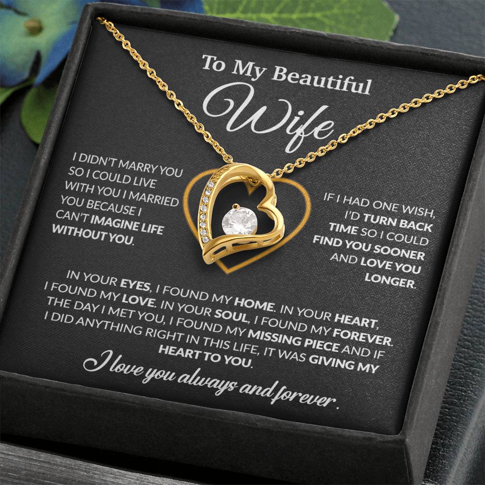 To My Wife Necklace, Wife Gift from Husband, Christmas Gift 8_12_Black