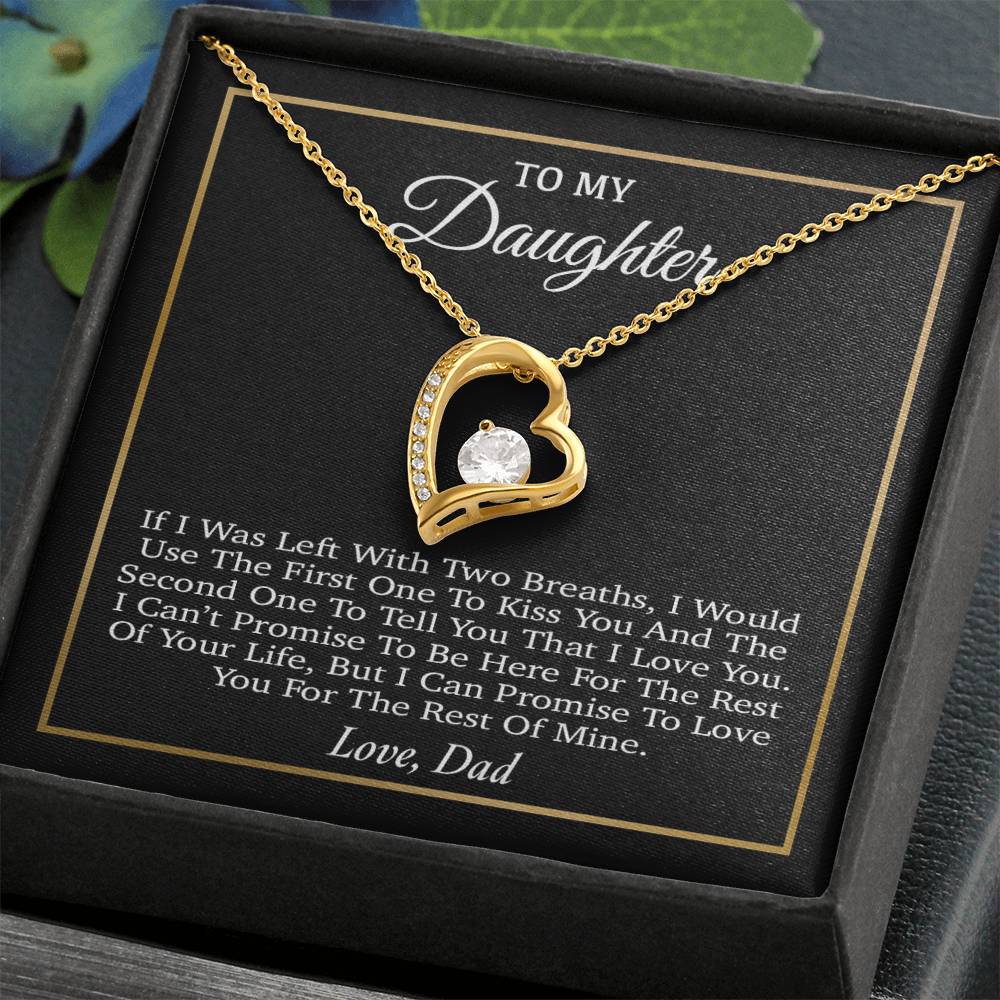 To My Daughter Necklace, Gift for Daughter from Dad, Father Daughter Necklace 31_3_Black