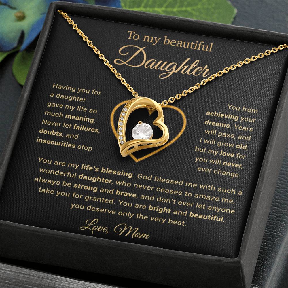 To My Daughter Necklace, Gift for Daughter from Mom, Daughter Mother Necklace 25_3_Gold