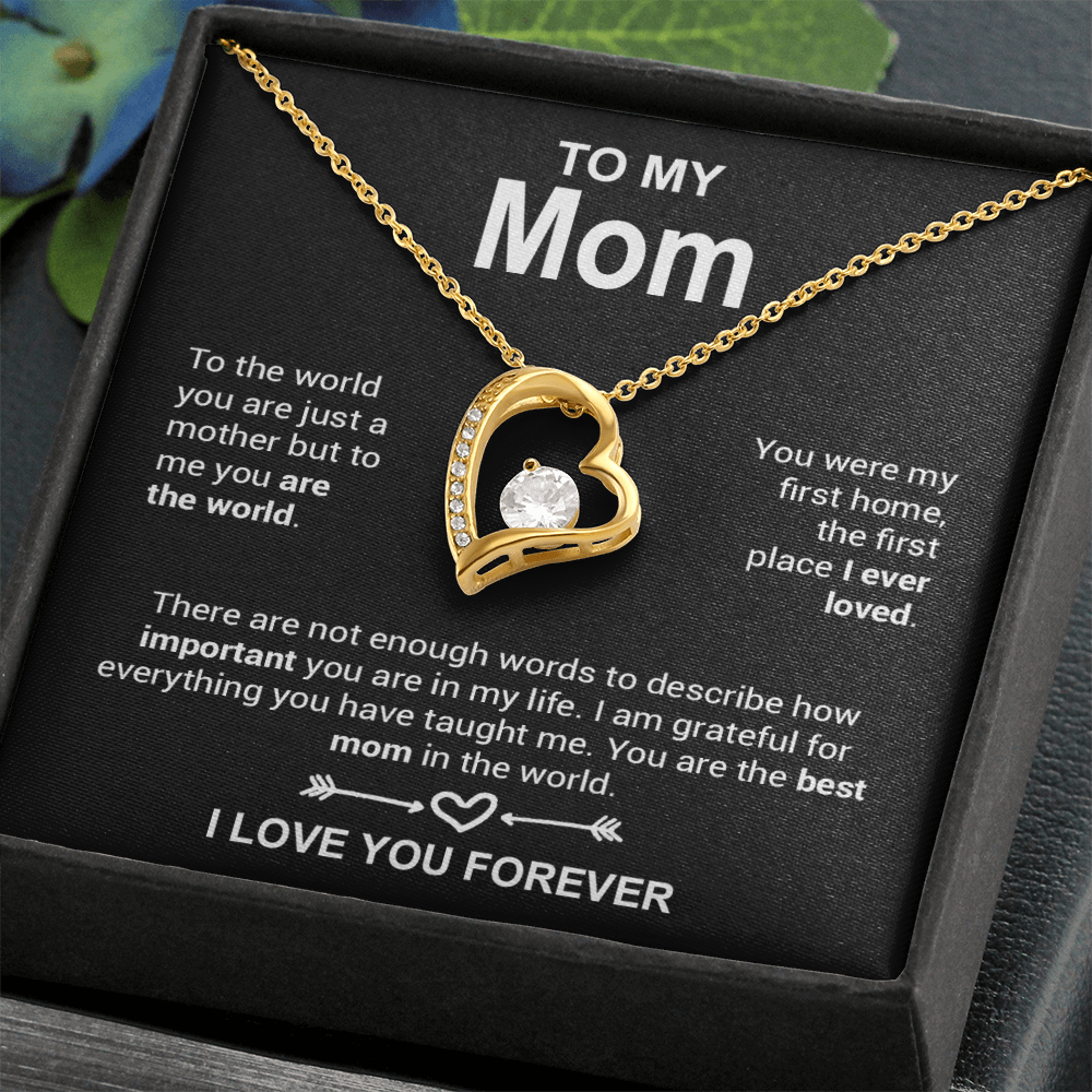 To My Mom Necklace, Mother's Day Gift, Anniversary Gift Valentines Gift_Black
