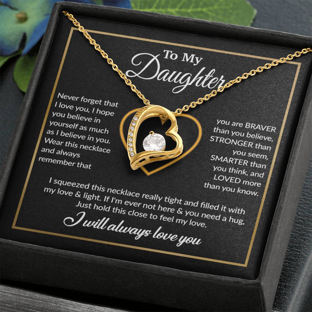 To My Daughter Necklace, Gift For Daughter From Dad, Daughter Father Necklace 13_12_Black