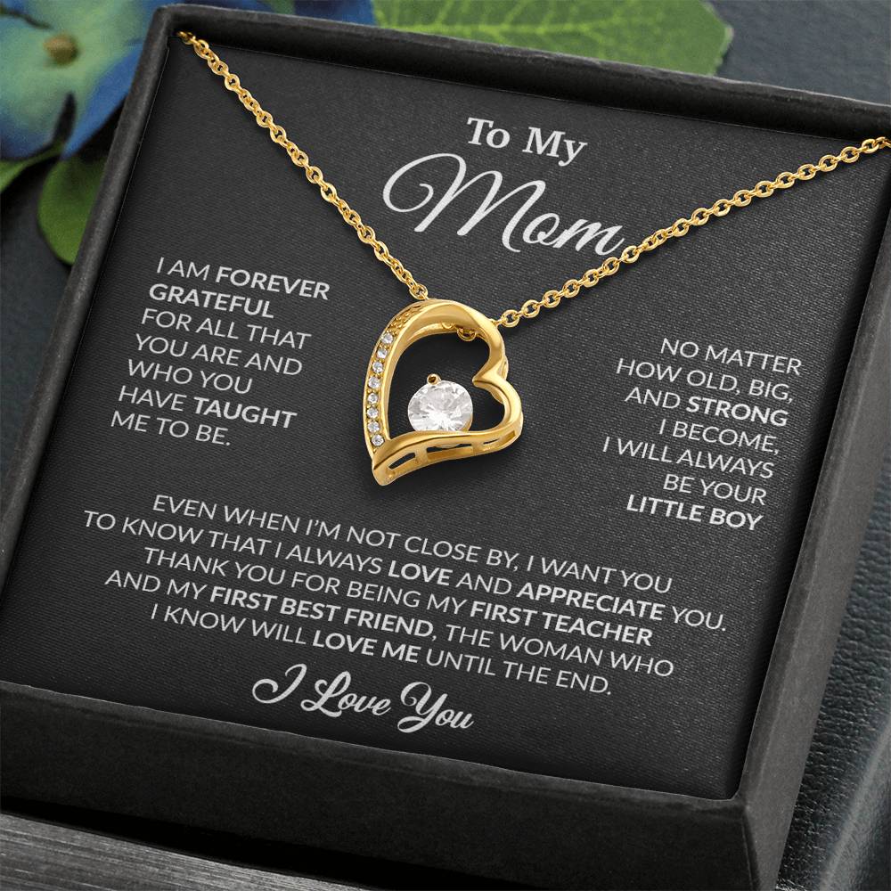 To My Mom Necklace, Gift For Mom From Daughter, Mother's Day Gifts 3_4_Black