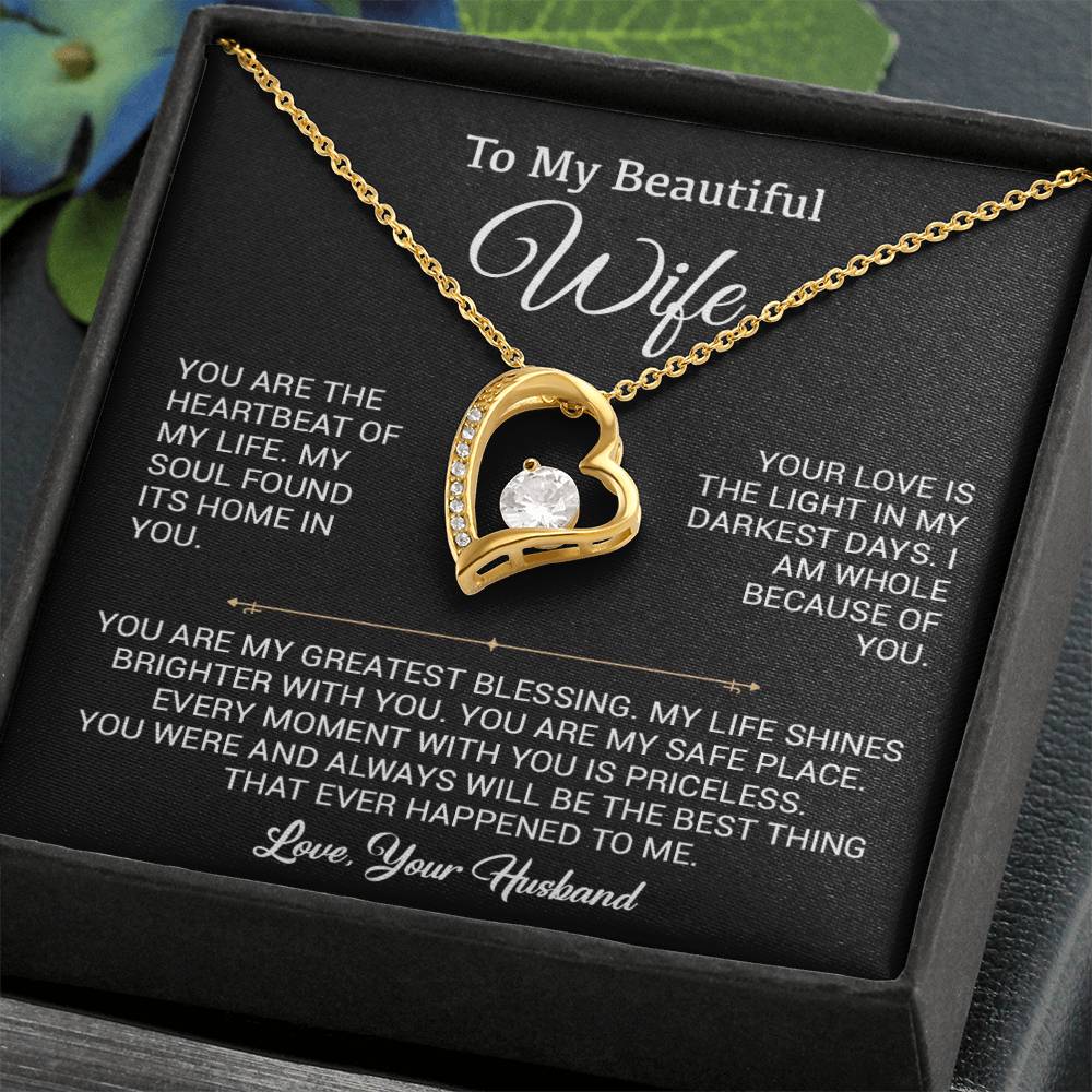 To My Wife Necklace, Gift For Wife, Anniversary Gift For Wife, Christmas Gift 28_9_Black