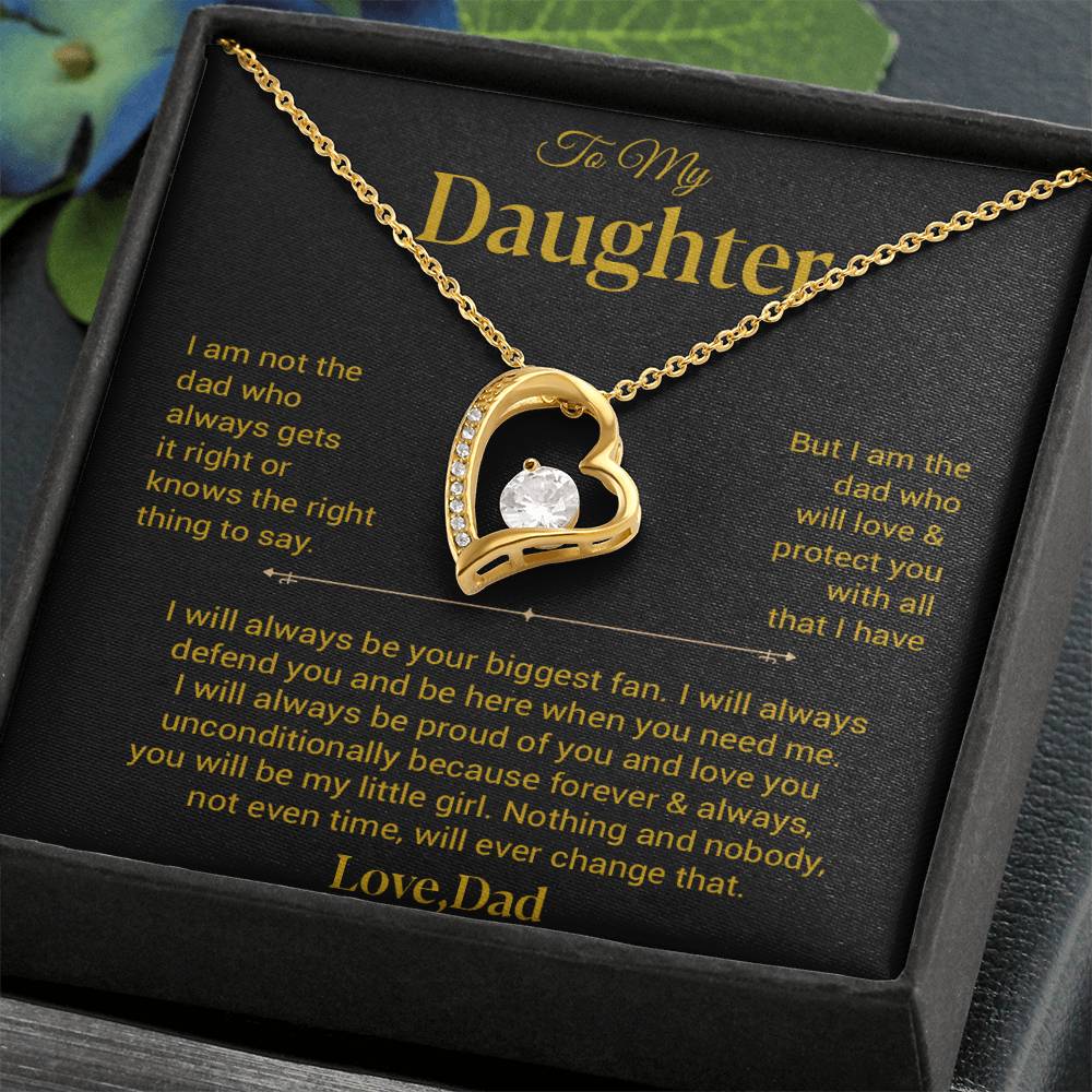 To My Daughter Necklace, Gift for Daughter from Dad, Father Daughter Necklace 21_11_Gold