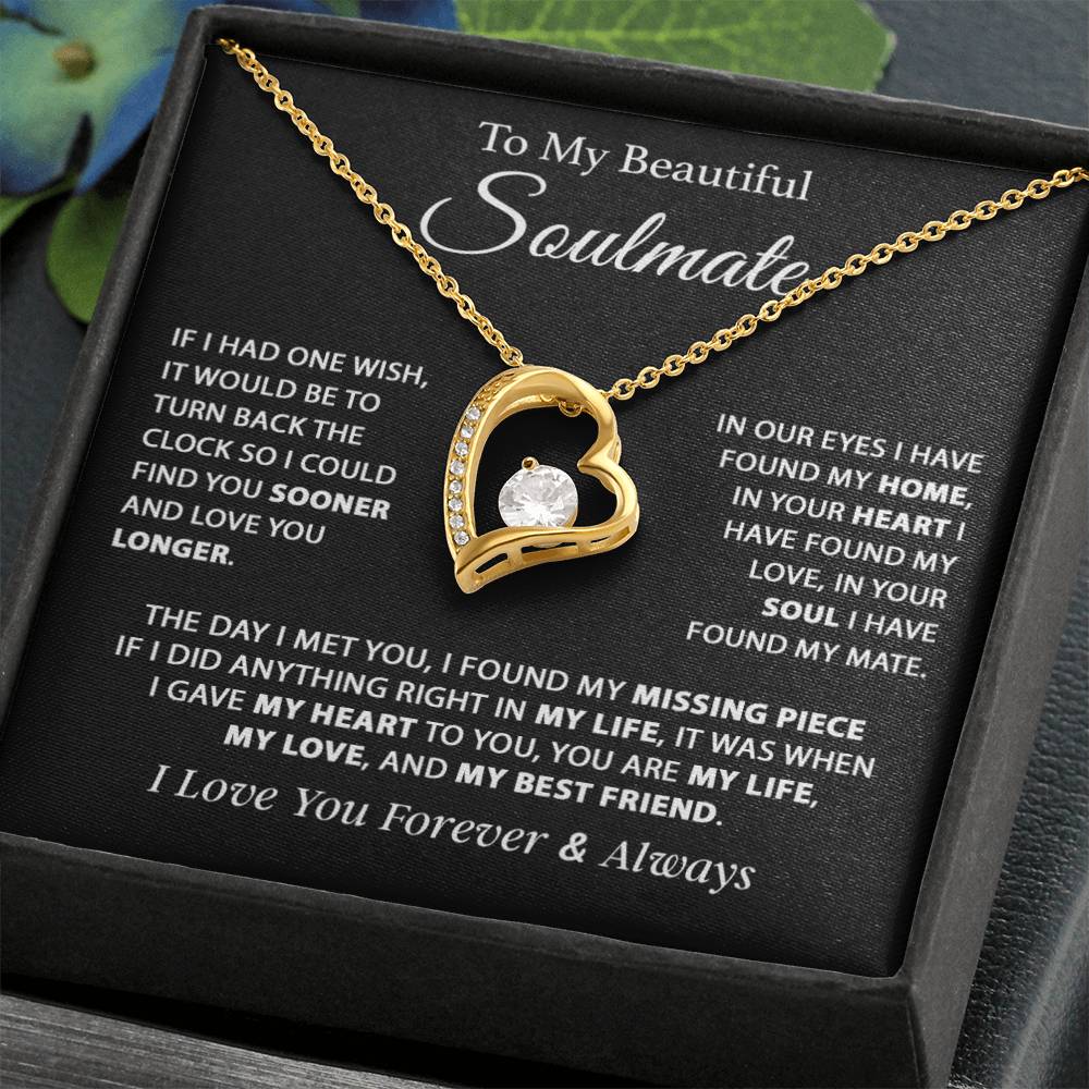 To My Soulmate Necklace, Gift For Girlfriend Wife, Birthday Gifts Christmas Gifts 11_11_Black