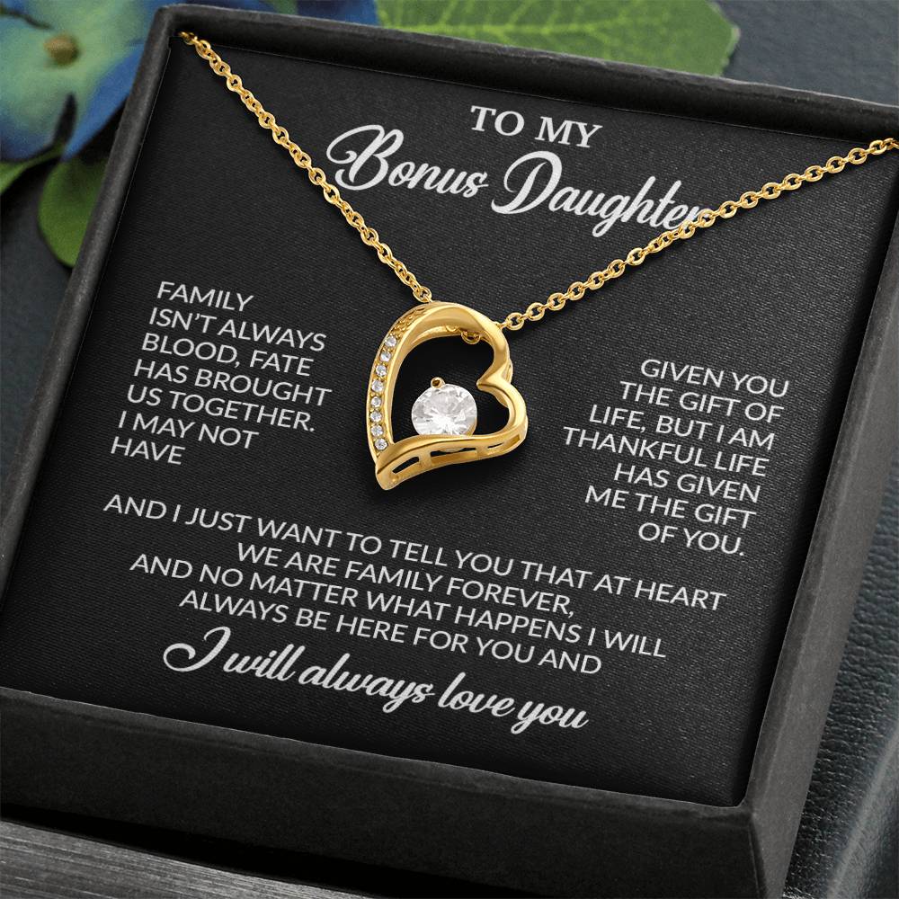 To My Bonus Daughter Necklace, Gift for Bonus Daughter, Step Daughter Birthday 26_11_Black