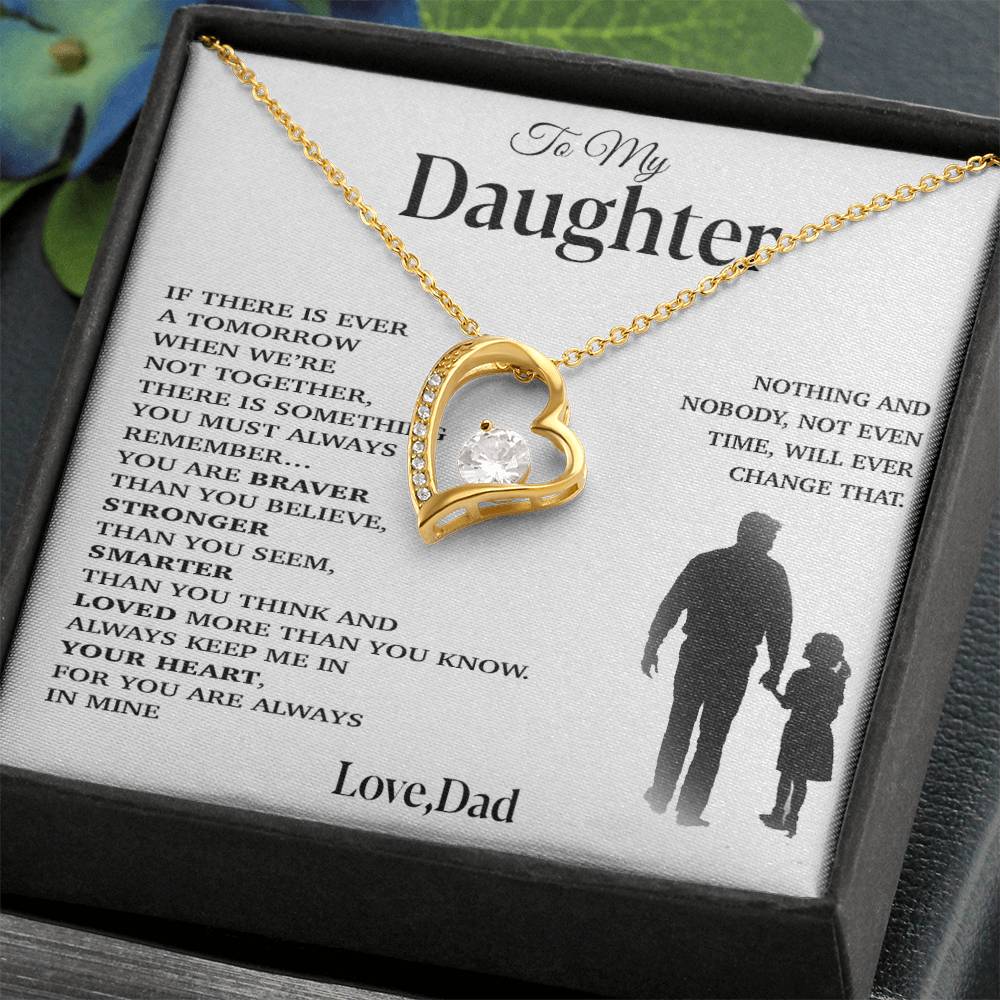 To My Daughter Necklace, Gift for Daughter from Dad, Father Daughter Necklace 29_11_White