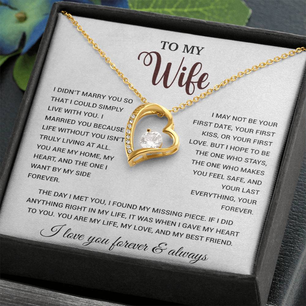 To My Wife Necklace, Gift For Wife, Anniversary Gift For Wife, Necklace For Wife 21_9_White
