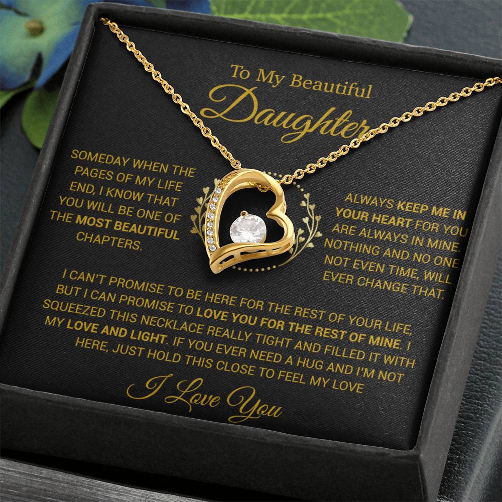 To My Daughter Necklace, Gift for Daughter from Dad, Daughter Father Necklace 16_12_Gold