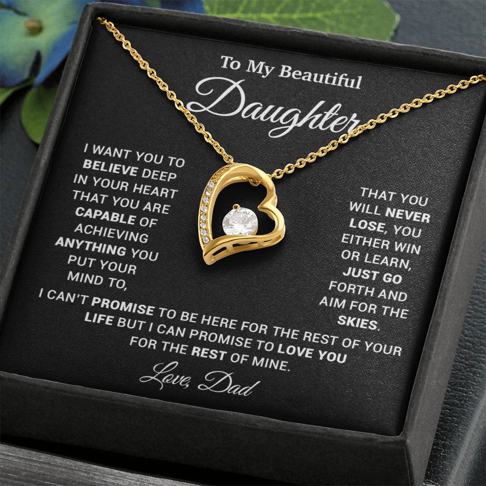 To My Daughter Necklace, Gift for Daughter from Dad, Father Daughter Necklace 26_2_Black