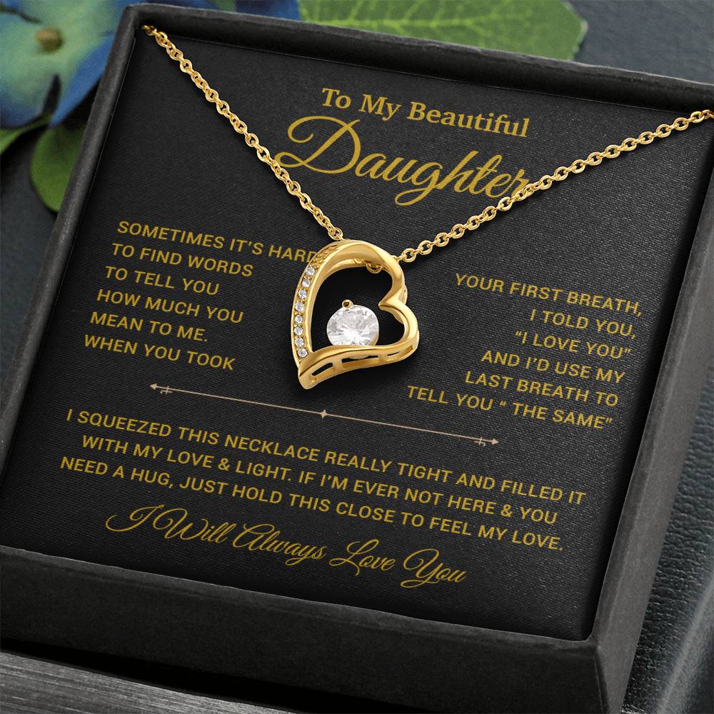 To My Daughter Necklace, Gift for Daughter from Dad, Father Daughter Necklace 22_11_Gold