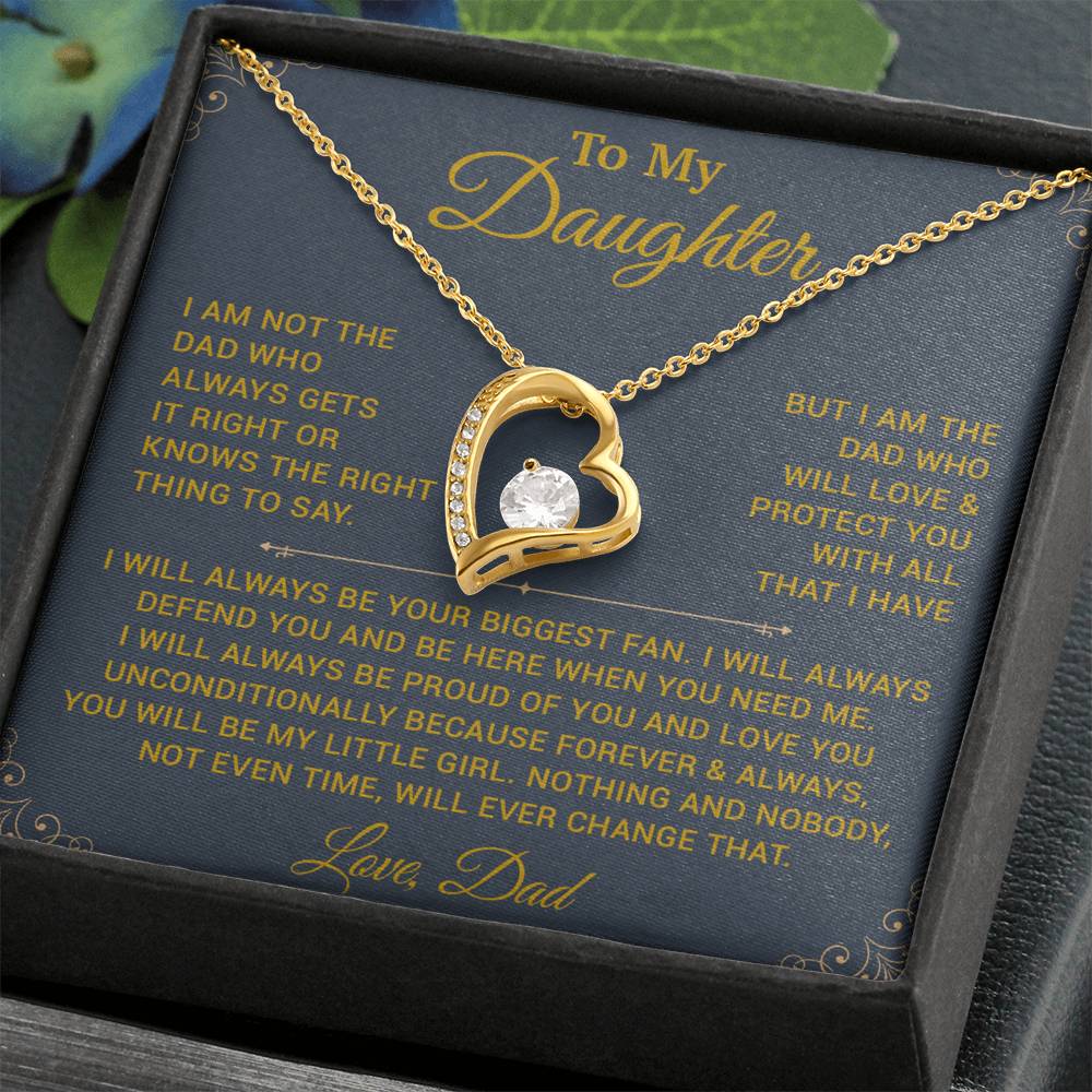 To My Daughter Necklace, Gift for Daughter from Dad, Father Daughter Necklace 7_10_Gold