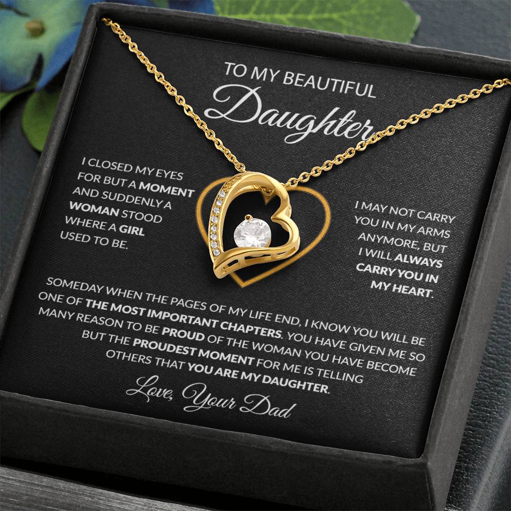 To My Daughter Necklace, Gift For Daughter From Dad, Daughter Father Necklace 8_12_Black