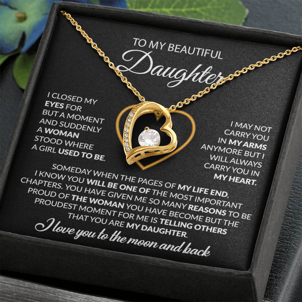 To My Daughter Necklace, Gift For Daughter From Dad, Daughter Father Necklace 9_12_Black