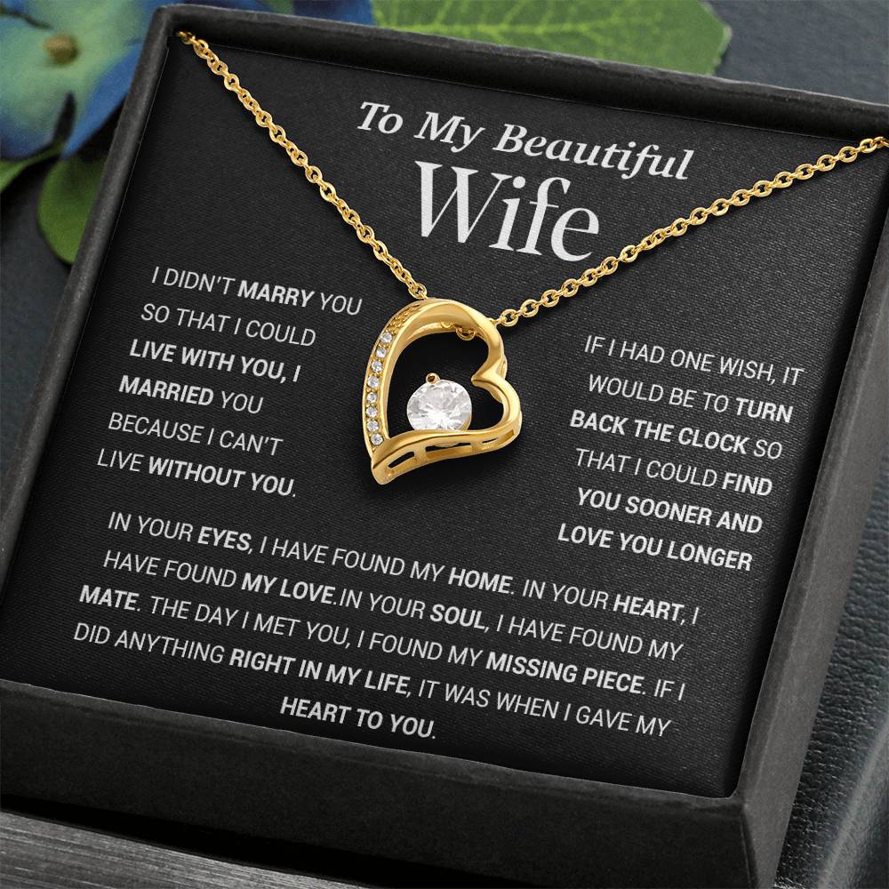To My Wife Necklace, Gift For Wife, Anniversary Gift For Wife, Christmas Gift 27_11_Black
