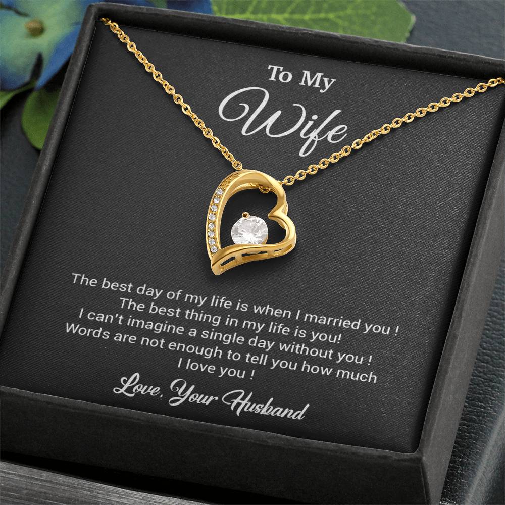To My Wife Necklace, Gift For Wife, Anniversary Gift For Wife, Necklace For Wife 10_3_Black