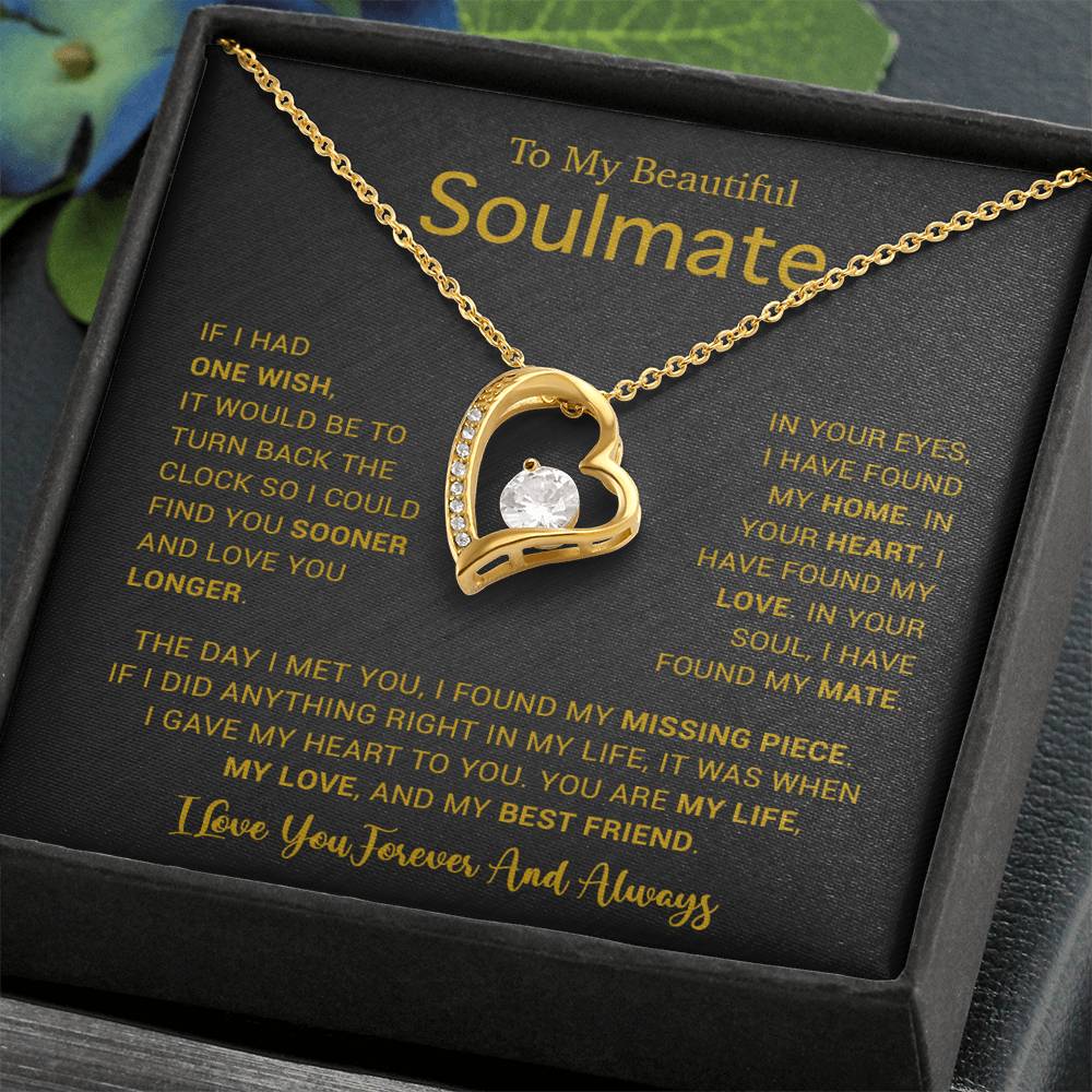 To My Soulmate Necklace, Gift For Soulmate, Anniversary Gift, Birthday Gift 4_5_Gold