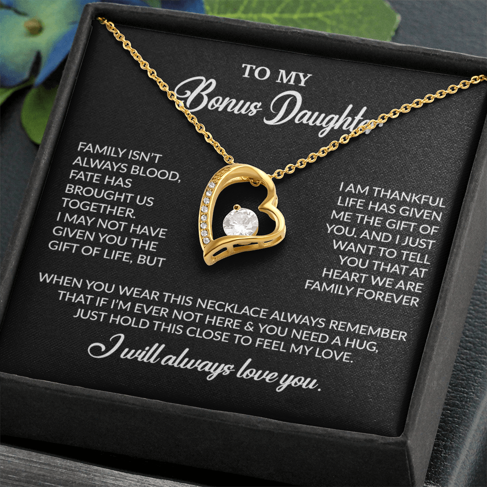 To My Bonus Daughter Necklace, Gift for Bonus Daughter, Step Daughter Birthday 2_10_Black