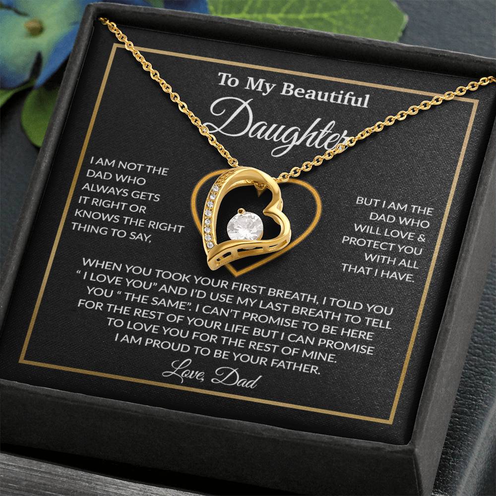To My Daughter Necklace, Gift For Daughter From Dad, Daughter Father Necklace 12_1_Black