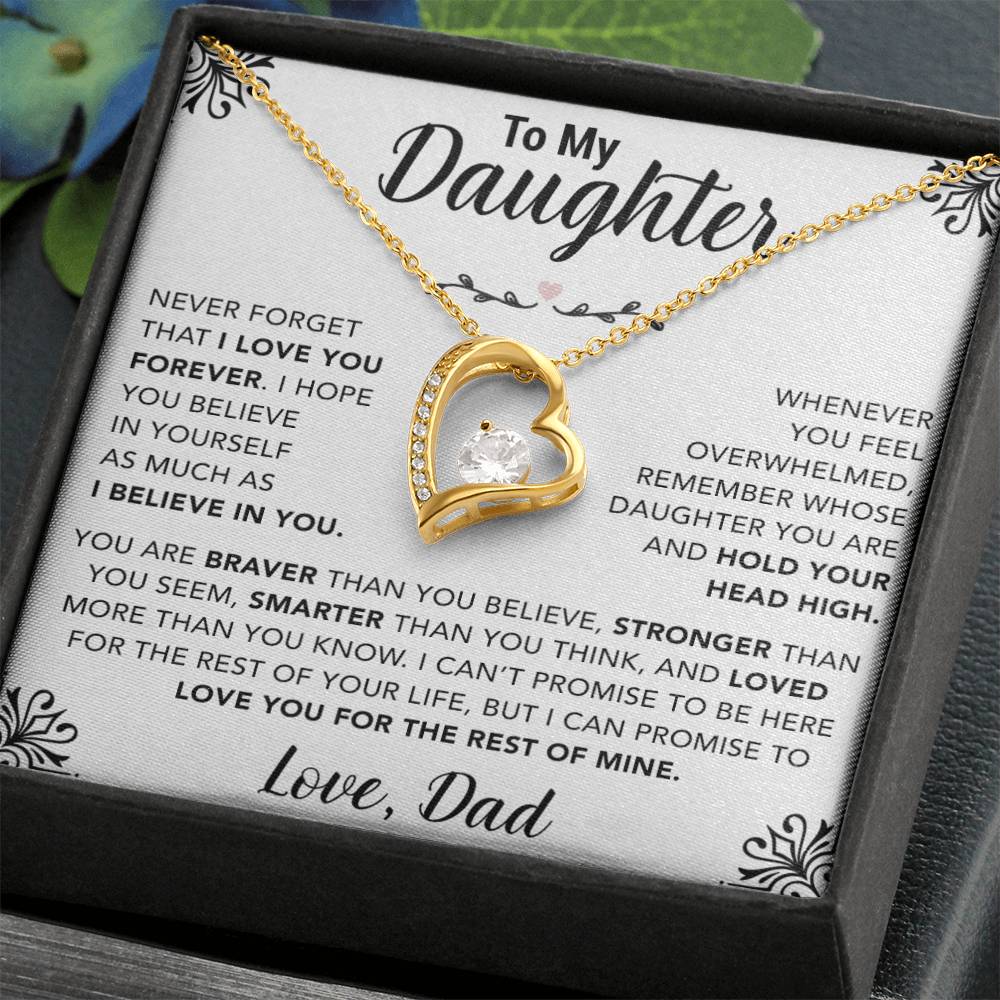 To My Daughter Necklace, Gift for Daughter from Dad, Father Daughter Necklace 30_11