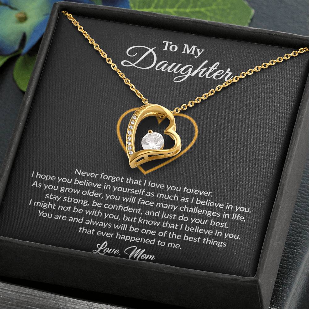 To My Daughter Necklace, Gift for Daughter from Mom, Mother Daughter Necklace 19_8_Black