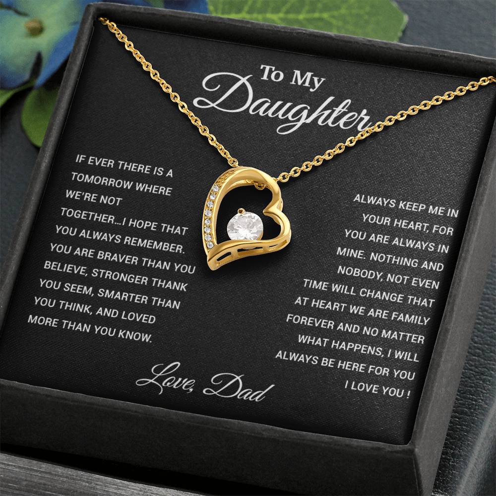 To My Daughter Necklace, Gift for Daughter from Dad, Father Daughter Necklace 26_3_Black