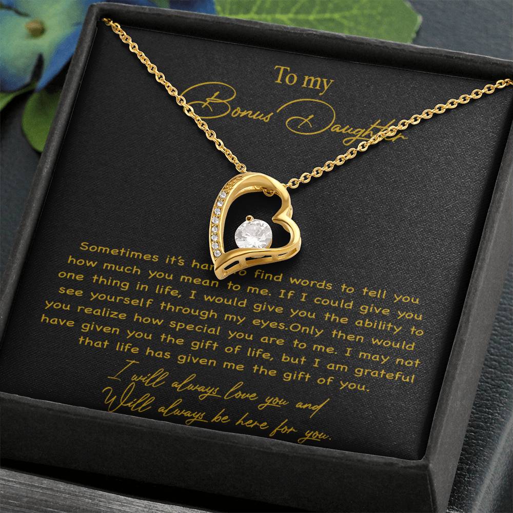To my Bonus Daughter Necklace, Bonus Daughter, Step Daughter Gift 4-4_Gold