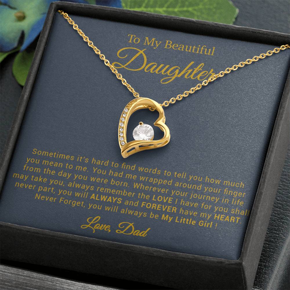 To My Daughter Necklace, Gift for Daughter from Dad, Father Daughter Necklace 20_4_Gold