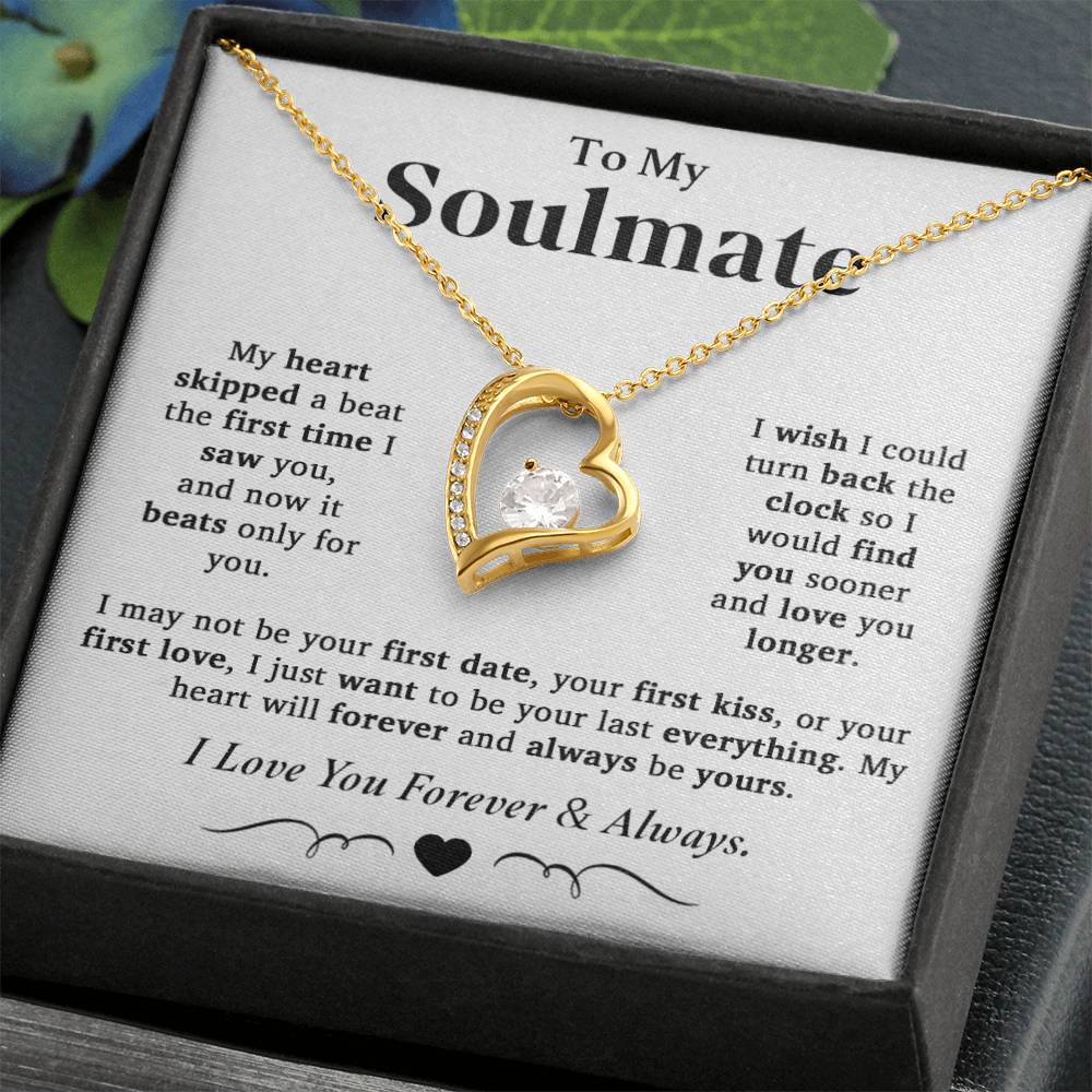 To My Soulmate Necklace, Valentine Gifts For Her, Gift For Girlfriend Wife
