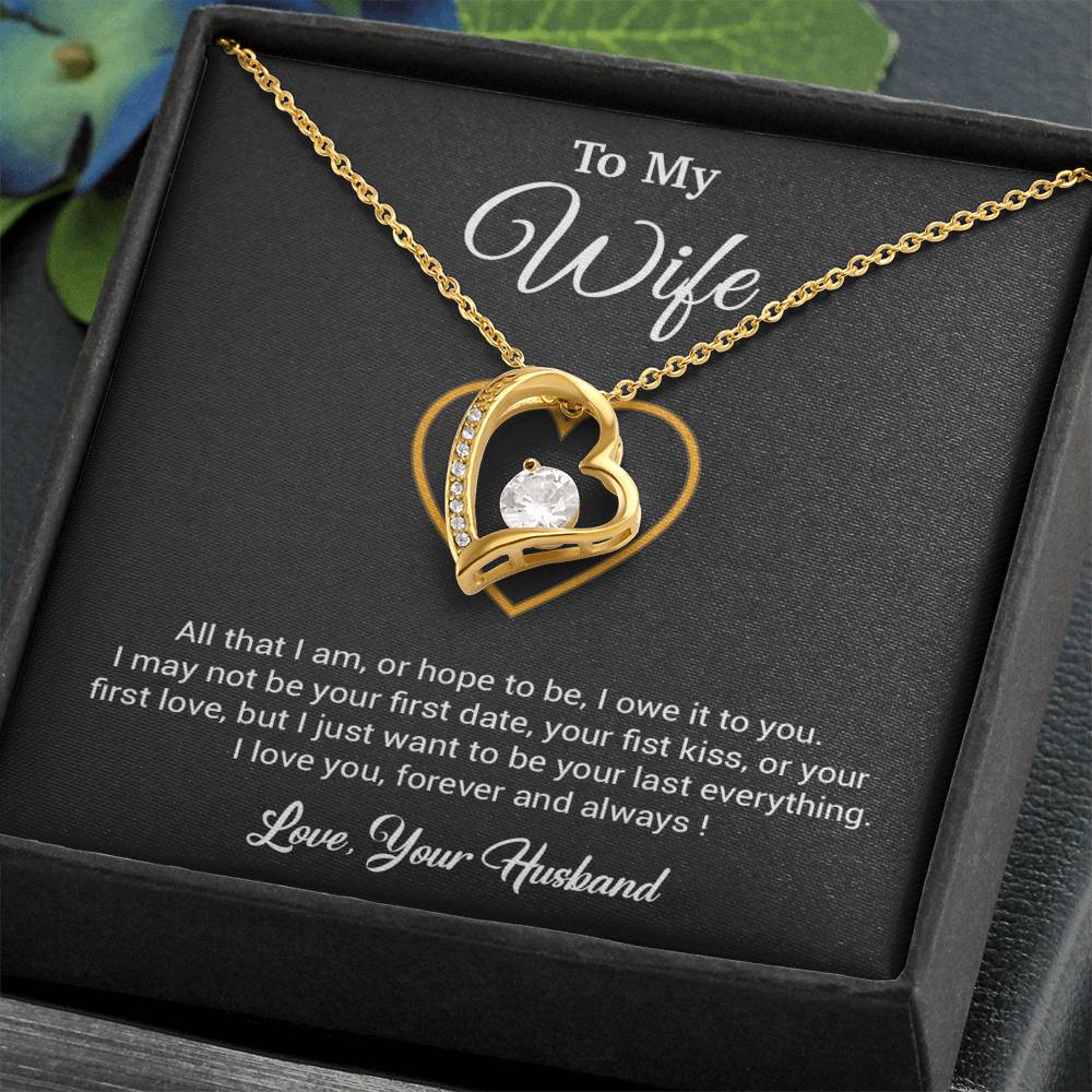 To My Wife Necklace, Gift For Wife, Anniversary Gift For Wife, Necklace For Wife 24_3_Black