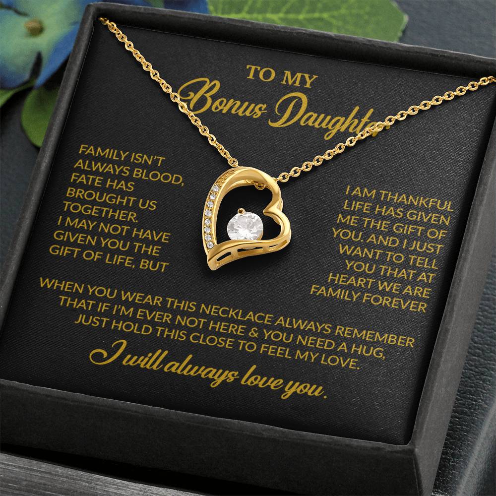 To My Bonus Daughter Necklace, Gift for Bonus Daughter, Step Daughter Birthday 2_10_Gold
