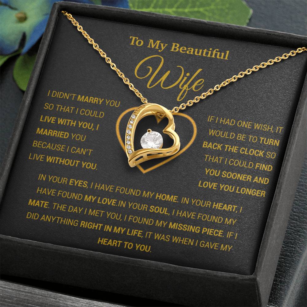To My Wife Necklace, Gift For Wife, Anniversary Gift For Wife, Necklace For Wife 6_1_Gold