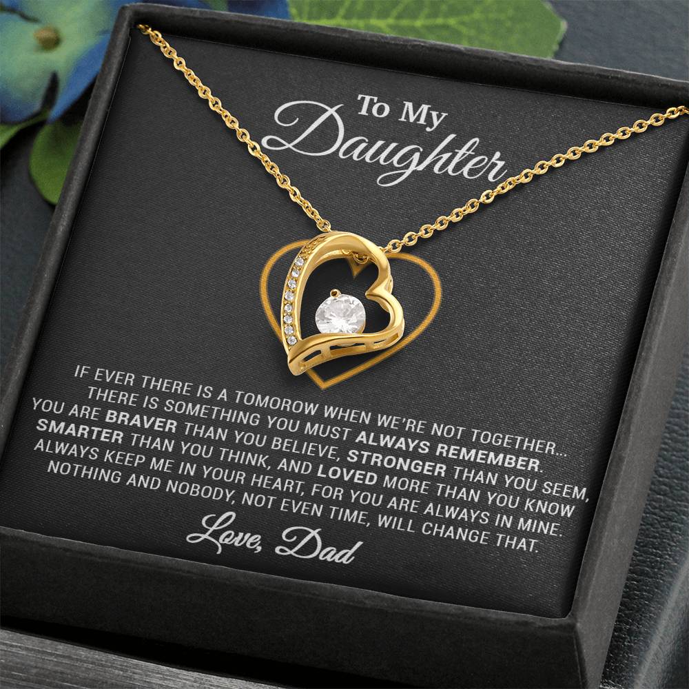 To My Daughter Necklace, Gift for Daughter from Dad, Father Daughter Necklace 12_12_Black
