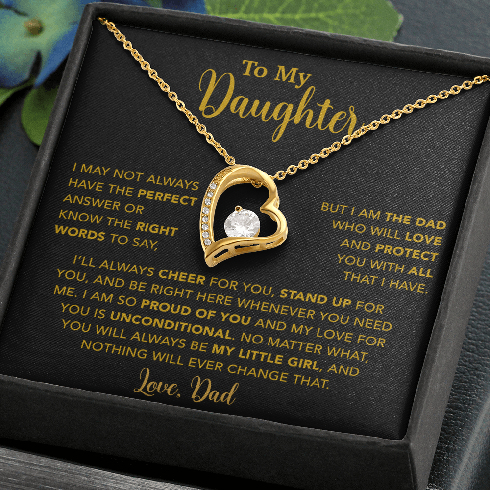To My Daughter Necklace, Gift for Daughter from Dad, Father Daughter Necklace  15_6_Gold