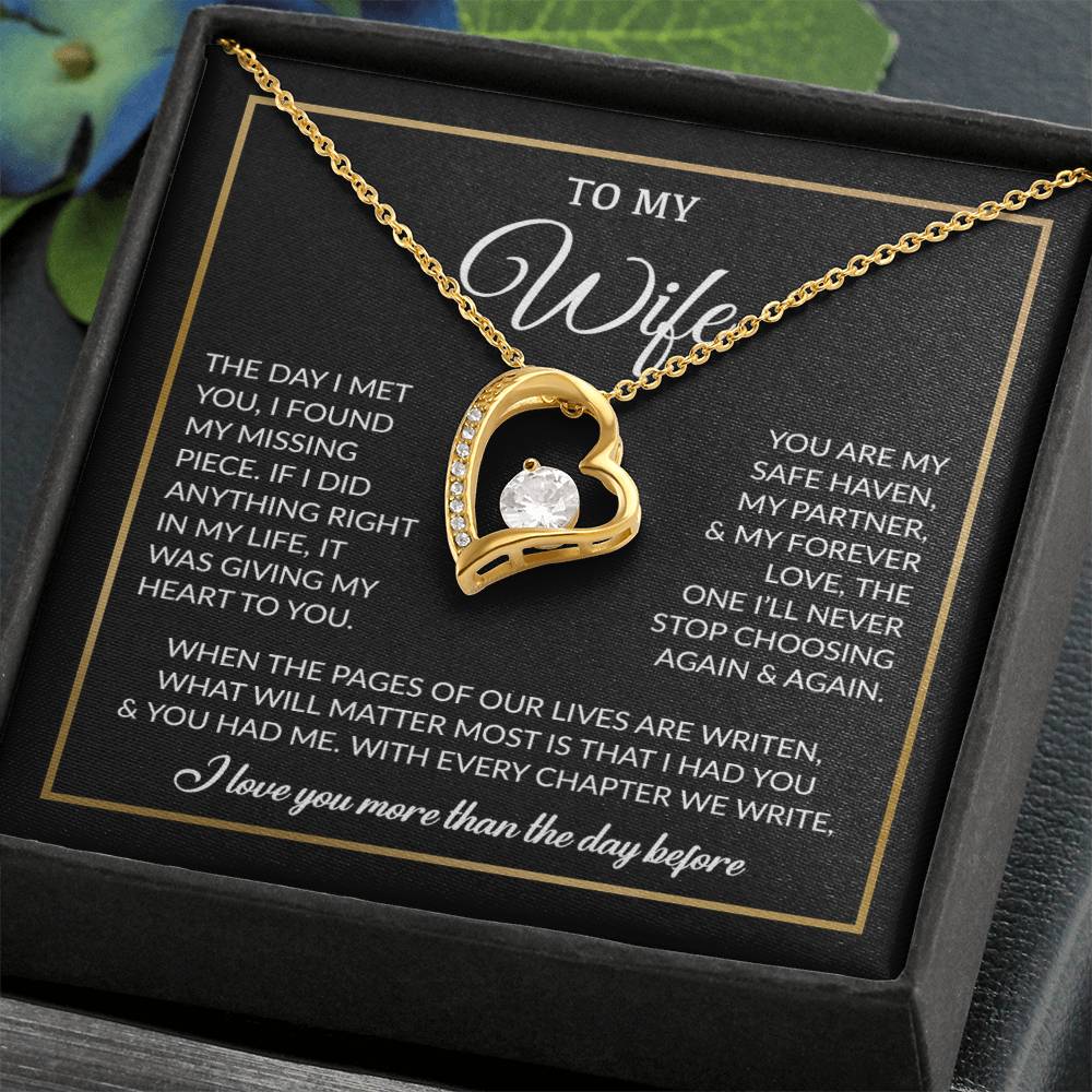 To My Wife Necklace, Gift For Wife, Anniversary Gift For Wife, Necklace For Wife 26_7_Black