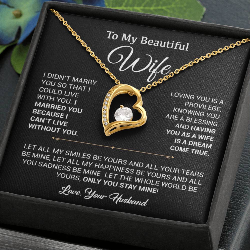 To My Wife Necklace, Gift For Wife, Anniversary Gift For Wife, Christmas Gift 30_9_Black