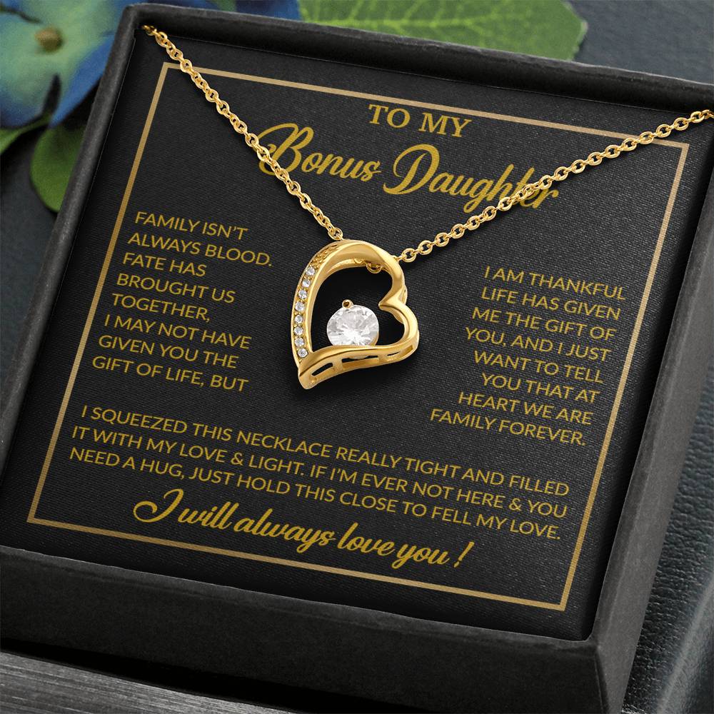 To My Bonus Daughter Necklace, Gift for Bonus Daughter, Step Daughter Birthday 3_12_Gold