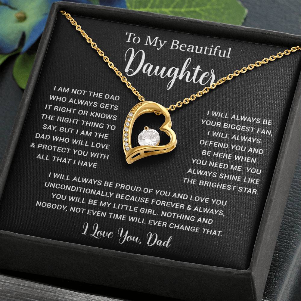 To My Daughter Necklace, Gift for Daughter from Dad, Father Daughter Necklace  6_5_Black
