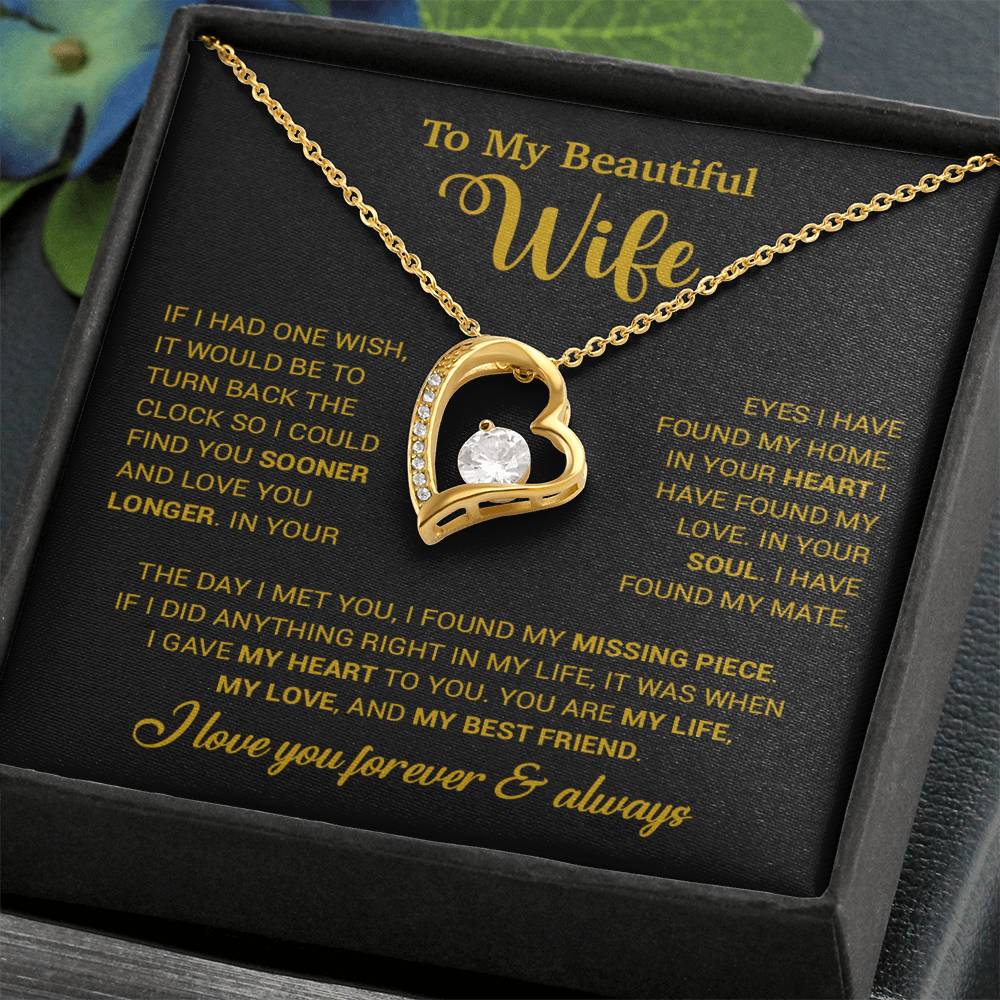 To My Wife Necklace, Wife Gift From Husband, Wife Husband Necklace, Christmas Gift 28_10_Gold