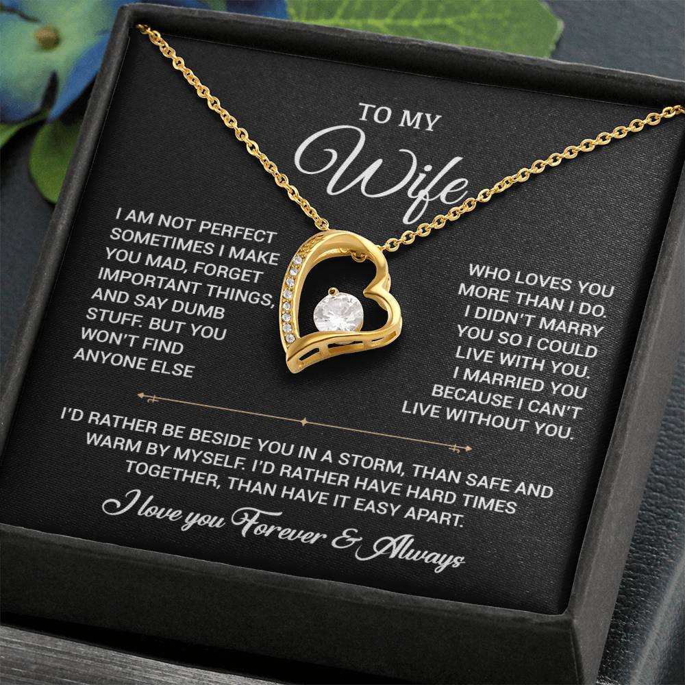 To My Wife Necklace, Gift For Wife, Anniversary Gift For Wife, Christmas Gift 18_9_Black