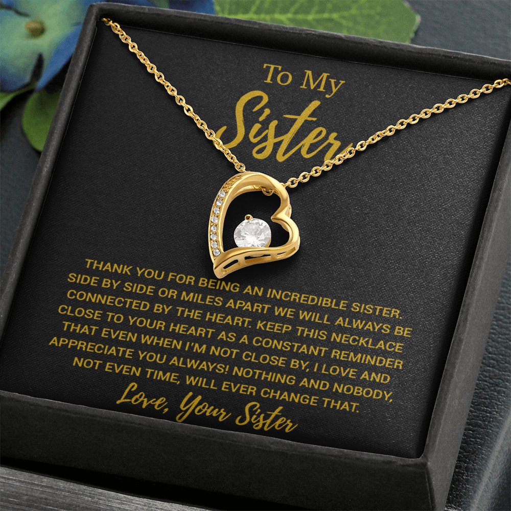 To My Sister Necklace, Brother to Sister, Birthday gift For Sister from Brother 13_8_Gold